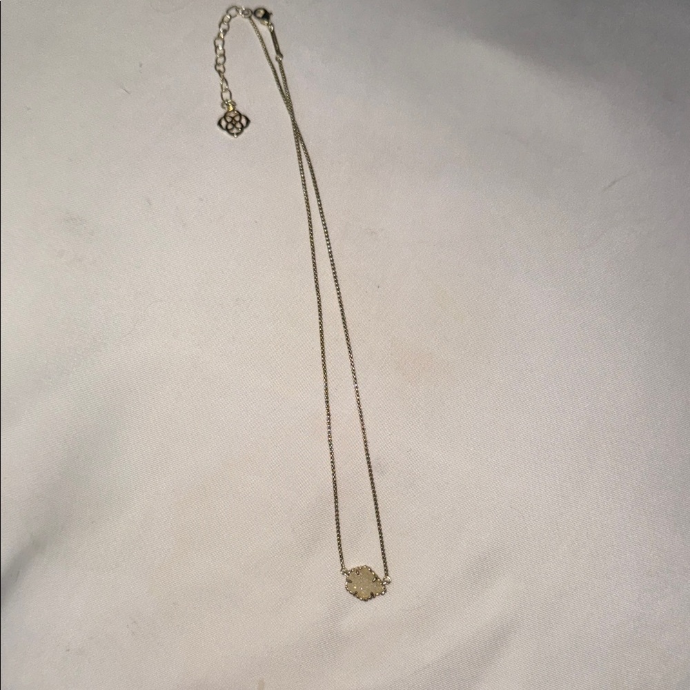 Kendra Scott gold white drusy necklace